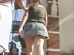 Lady with big fat ass and sexy lingerie gets filmed outdoors
