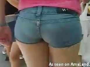 Tight Shorts Eating Up Her Ass