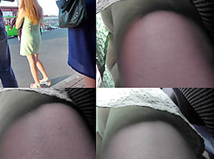 Upskirt free clip with participation of skinny MILF