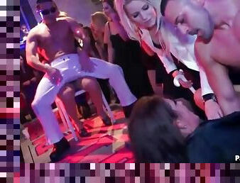 Male strippers sucked by hotties at the party