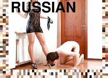 Generous foot fetish Russian dame having her asshole licked in femdom porn