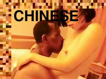 Chinese wife has her first interracial experience with an old black man while hubby watches