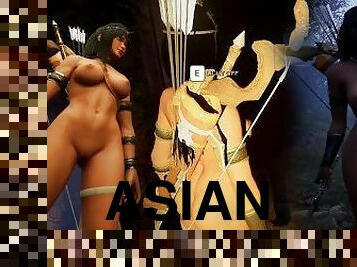asiatisk, røv