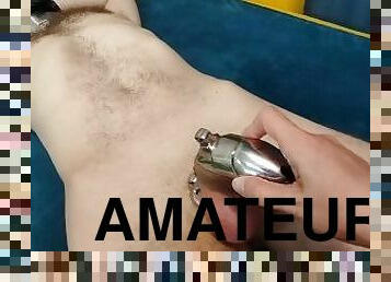 Real amateur Mistress POV bondage after a week in chastity cage