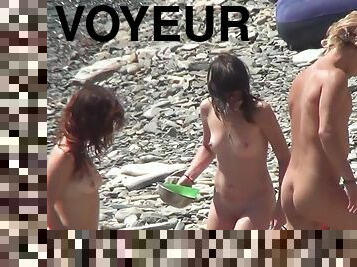 Nude babes exposed by voyeur's hidden cam