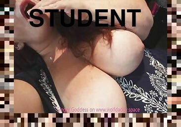 Student teacher blackmails into fucking her ass with a dildo