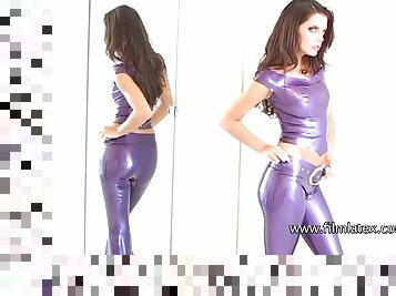 Lara: purple latex pants