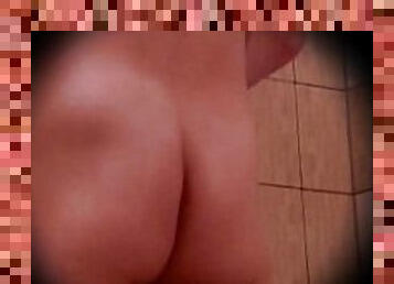 ?Like a voyeur?Sexy body and ass handsome man taking shower.Nipple masturbation.Boner