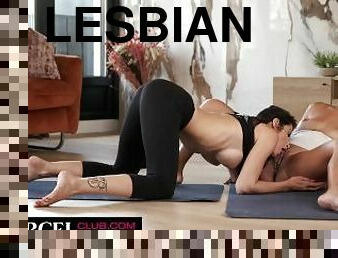 Lesbian sex with the yoga teacher