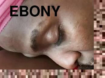 Close Up Ebony Wet Pussy Eating