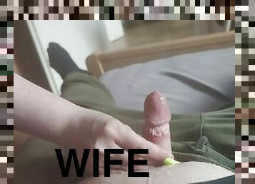 my wife caught me jerking off and helped me to the end with her Long nails *cumblast/daylight*