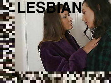 Lesbian Hookup As Sinn Sage Fucks Ariel X with a Strap-on