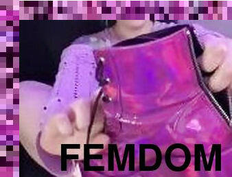 BBW Egirl DEMANDS Cum on her Boots & A Shoeshine!