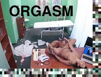 Fake Hospital - Patient Orgasms Cunt Juice On Desk 1