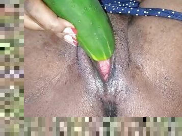 you can't believe how cucumber make me to cum  3 times and more