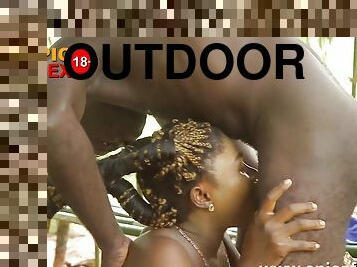 Outdoor African Taboo - Sharing my new wife with my buddy - Black