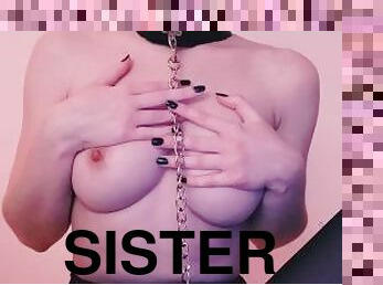 ASMR chain necklace gothic stepsister play with tiny big boobs lubricant ask me to stop