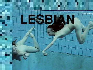 Anna's friend Lada is always ready to get lesbian with her in the pool