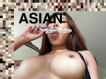 Horny Asian Masturbates Until Juicy Orgasm