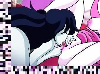 Vampire lesbian Marceline x Princess bubblegum jujuba girlfriends - Adventure Time Uncensored Hentai