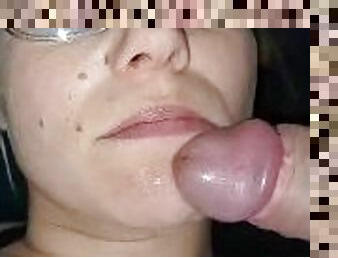Mommy finally agrees to let her step son fuck her with his cum on her face