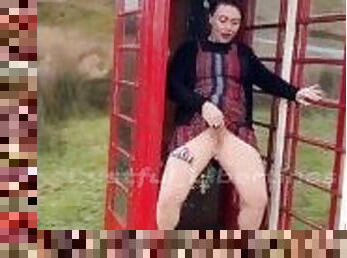 British milf had no reception so pulled over to use the phone box
