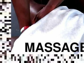 Massaged black stud assfucked and facialized