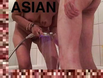 Asian GILF in bathtub fucking hard compilation
