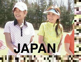 Japanese Teen Golf Whores Get Teased And Creamed By Two Guys