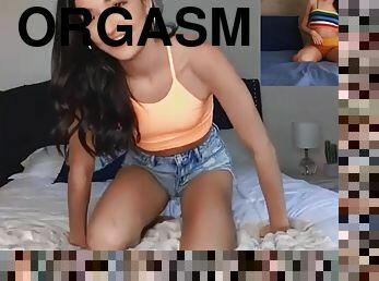 orgasmo, coño-pussy, lesbiana, juguete, con-los-dedos, webcam, piernas