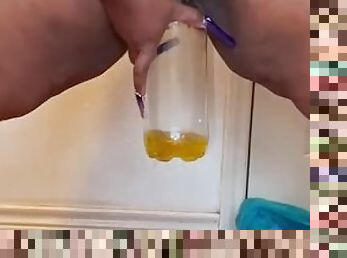 Pee Desperation: Aiming My Hot Golden Piss into a Plastic Beer Bottle Before I Take A Drink