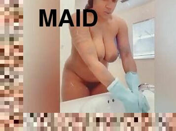 Naked Bathroom Cleaning