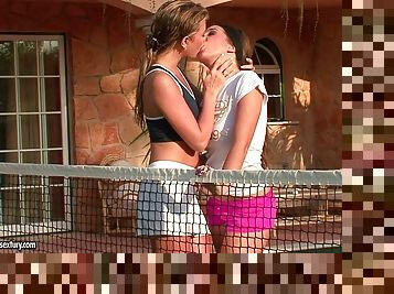 babes ditch tennis for lesbian sex
