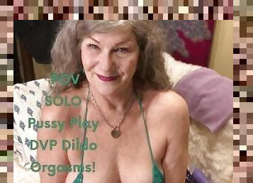 Hot Granny Micro Bikini POV Solo Orgasms With DVP Dildoes!