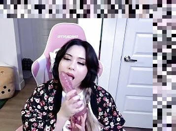 Asian waifu sucks your cock and counts down for your cum. (JOI)