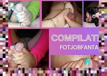 Compilation (part. 2) Footjob - Toejob - Cum on feet  POV