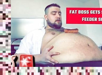 FAT FEEDEE BOSS STUFFED BY SPIRIT! Feedee belly stuffing weight gain teaser!