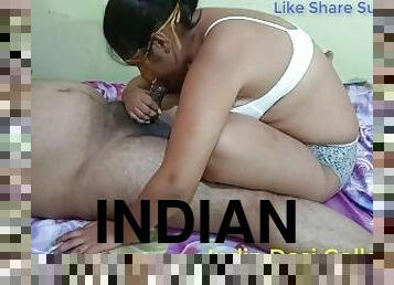 New Year - North Indian Babe gives a Blowjob on new year sex party