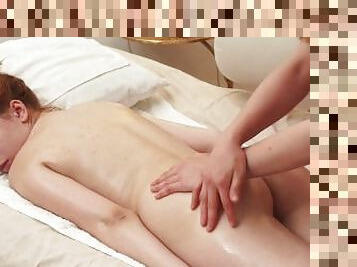 Hot masseuse knows how to make virgin cum