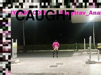 pink whore gas station slutwalk (almost caught)