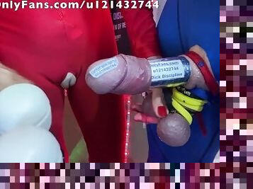 CBT Cock in a tube, and balls hammer busted