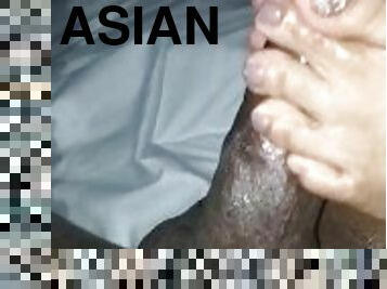 Asian milf toejob