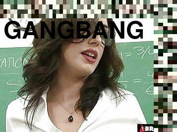 Sex Bomb Sheena Ryder In Extreme Classroom Gangbang