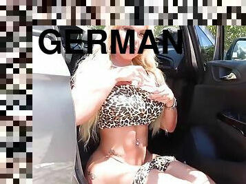 German blonde teen street hooker pick up for anal job in car