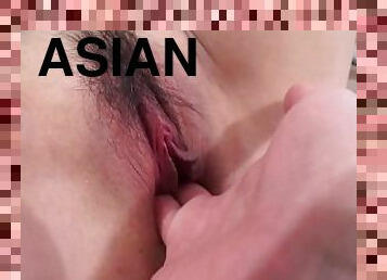 Slutty brunette Asian loves dick
