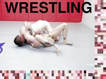 Mixed Nude Wrestling As Vanessa Vega Wrestles Cody Carter Then Sucks Dick And Is Fucked