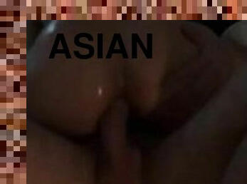 Asian bubble butt rides bareback hung dick