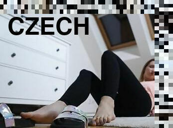 Czech long toes barefoot teasing POV (long toes, bare feet, POV foot worship, sandals, sexy soles)