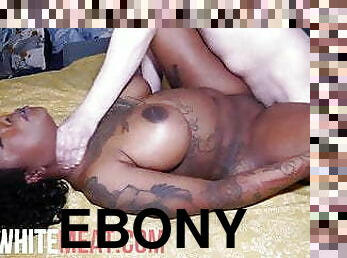 Curvy ebony GoGo FukMe loves white cock
