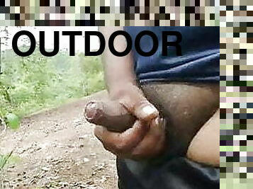 Gay Outdoor jerking video 